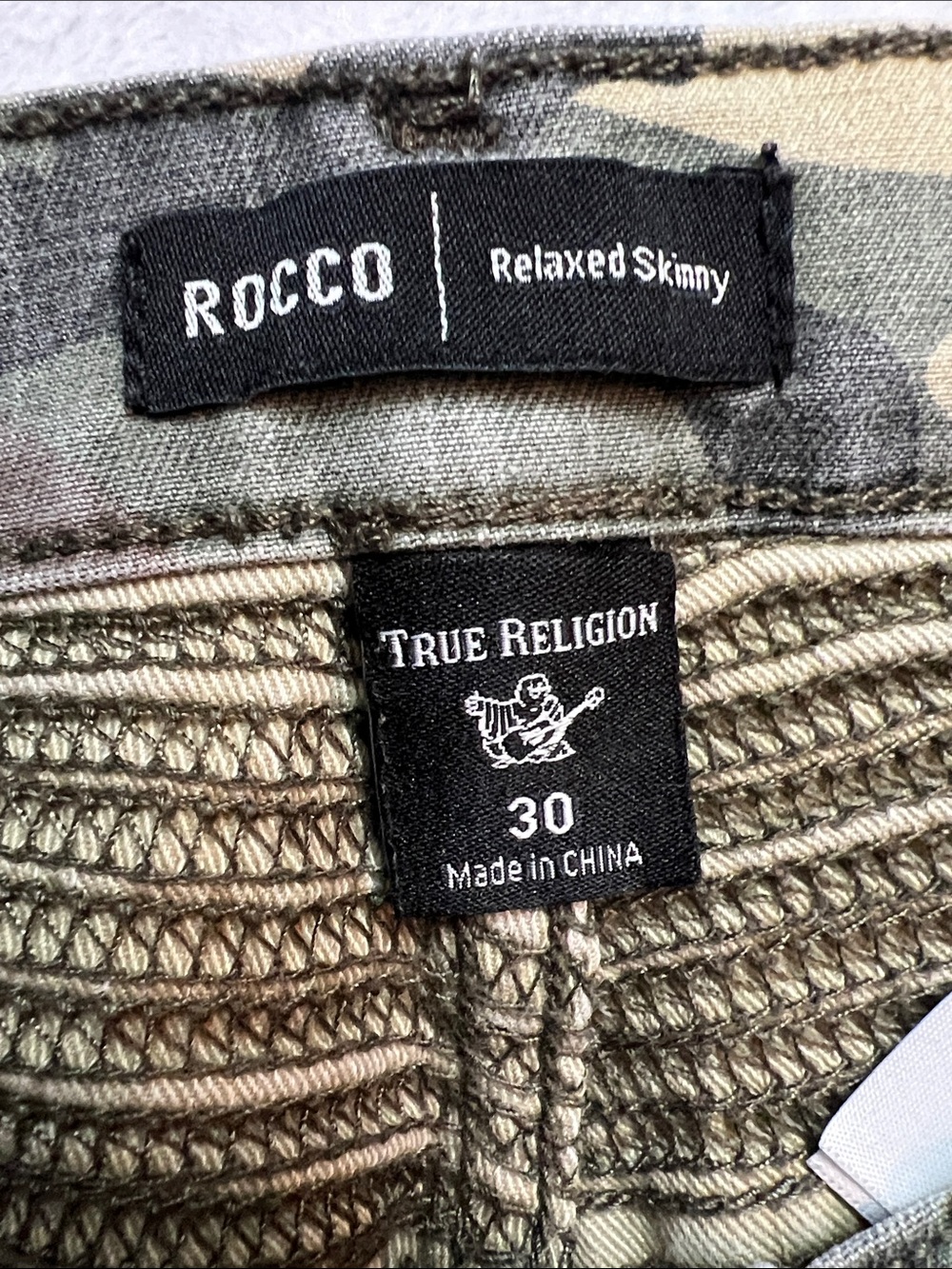 True Religion Men's Rocco Camo Skinny Jeans - Green Camo 2090 - Picture 3 of 6